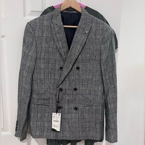 NWT Zara Man plaid suit jacket 54
